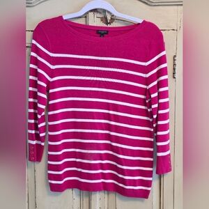 Talbots Pink and White Striped Sweater